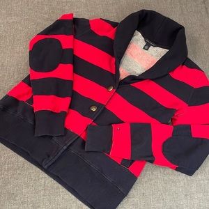 Tommy Hilfiger sweatshirt cardigan classic red and navy stripe Size: Medium